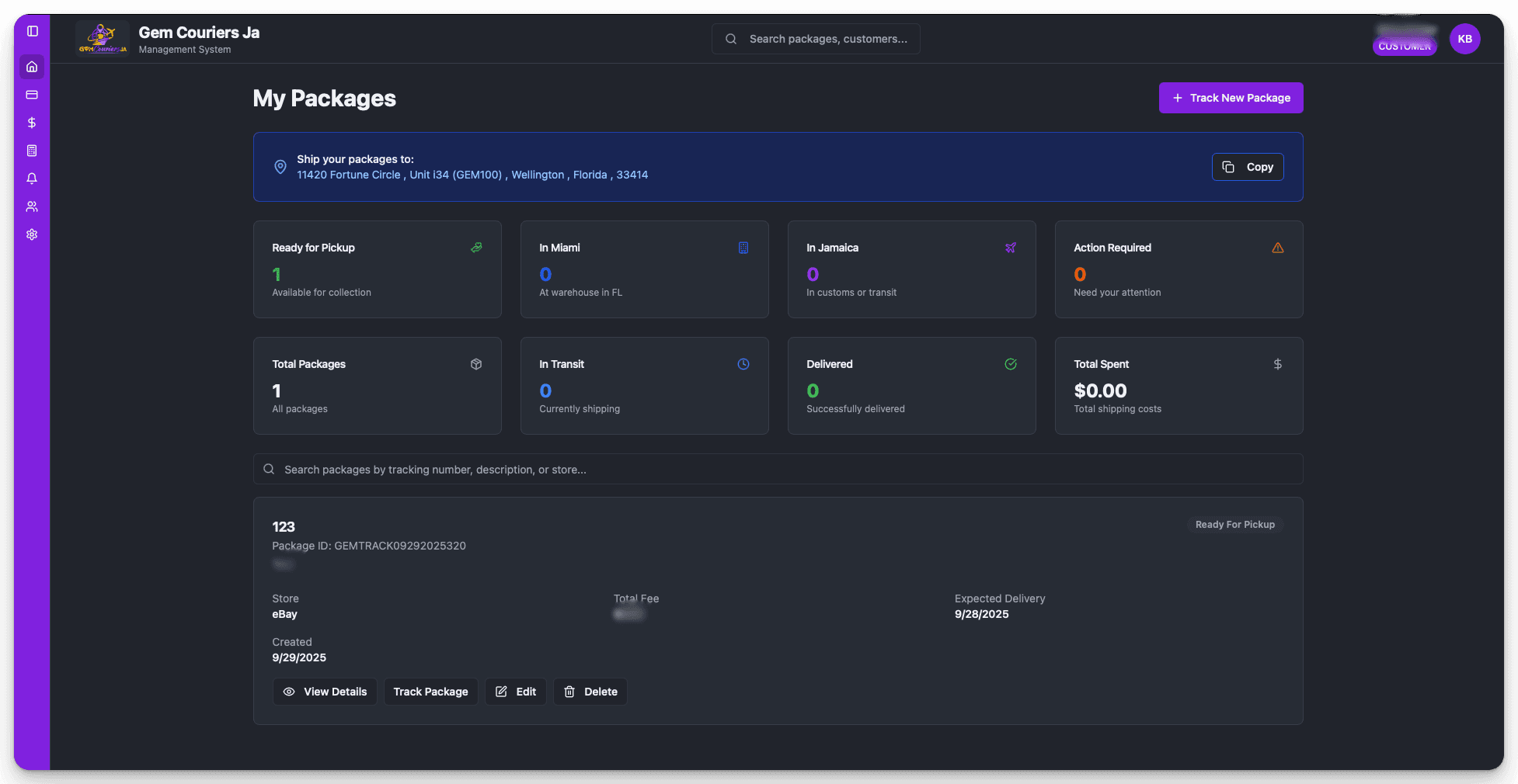 Customer portal with shipment tracking and communication timeline